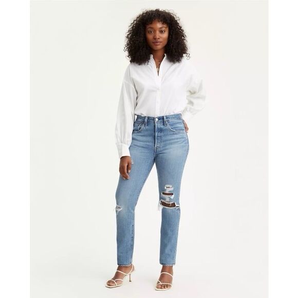 Levi’s 501 Skinny in Nice As Pie Medium Wash Size 25 - Picture 1 of 8